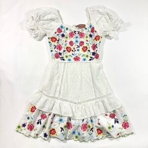 Jessakae White Embroidery Eyelet Dress Floral